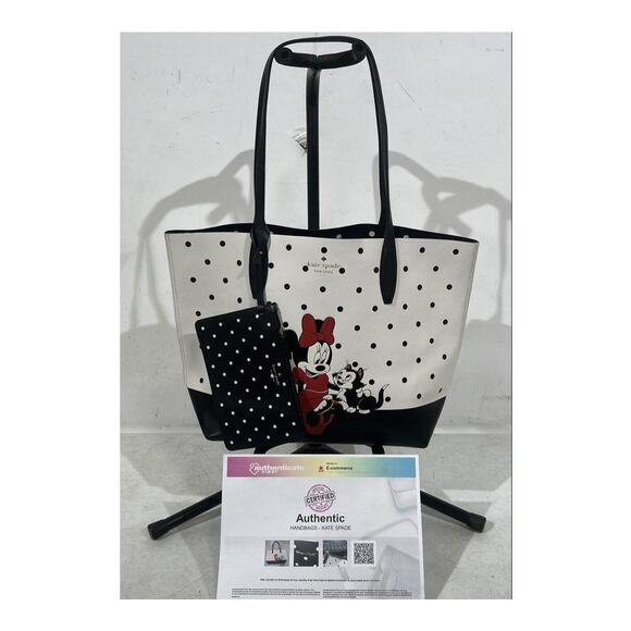 Kate Spade Disney x Minnie Mouse Reversible Tote Bag Women's EUC with Wristlet - Picture 10 of 16